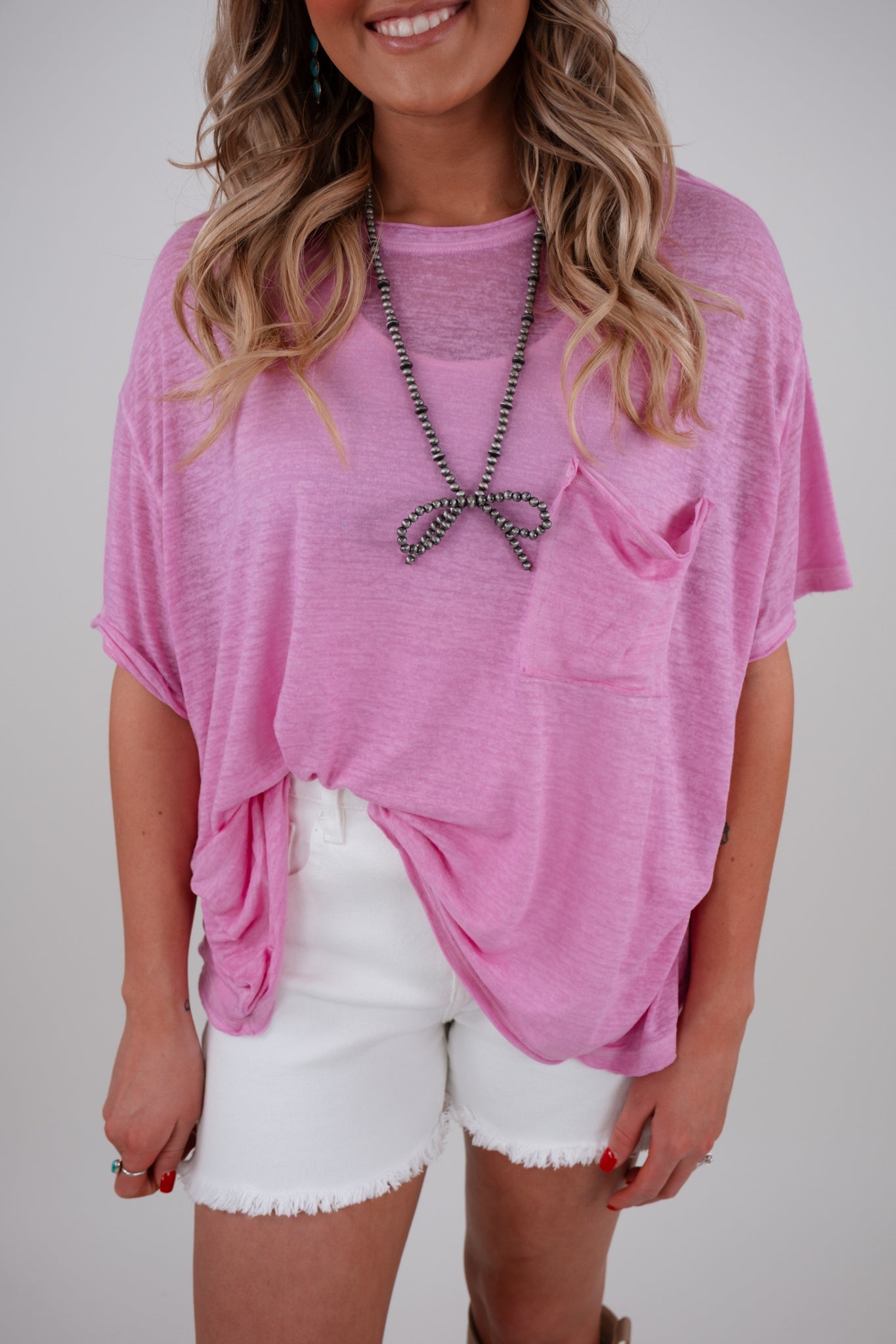 The Easy Rider Tee - Bright Mauve
