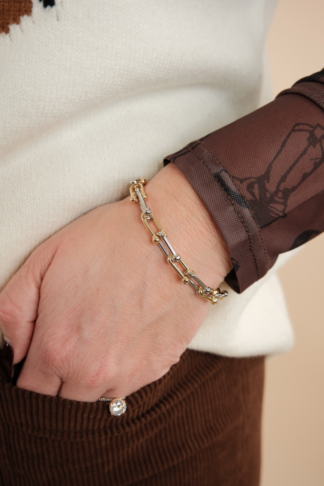 Saddlelight Stirrup Mixed Metal Bracelet