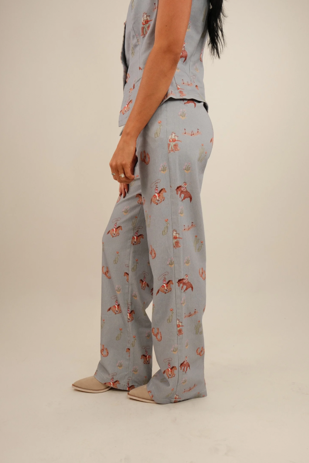 Prairie Daydream Western Pants - Denim Blue