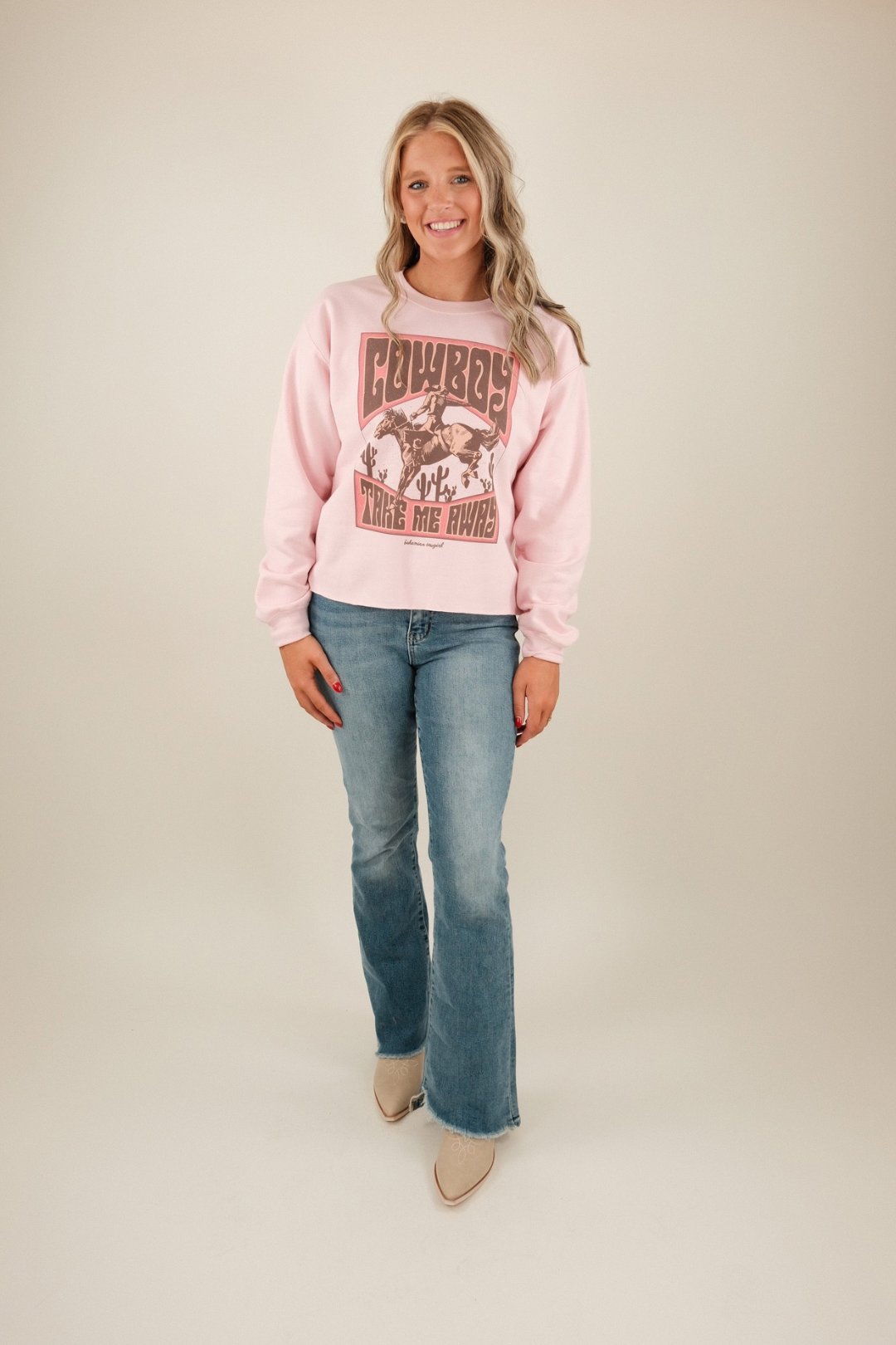 Cowboy Take Me Away Cropped Pullover