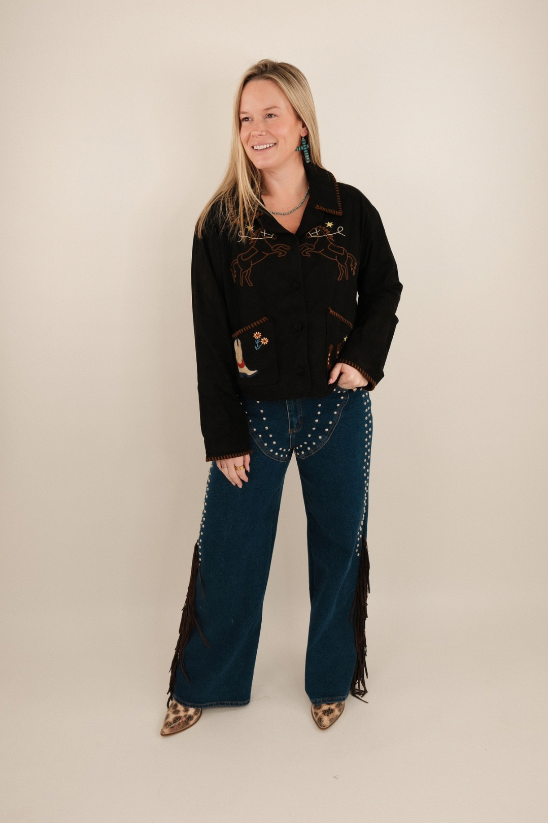 Silver Spur Fringe Denim