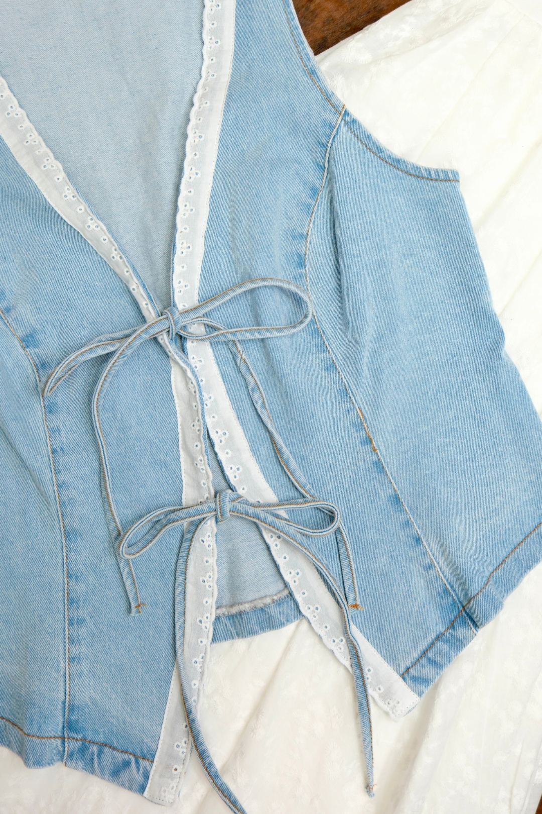 Lace & Denim Vest