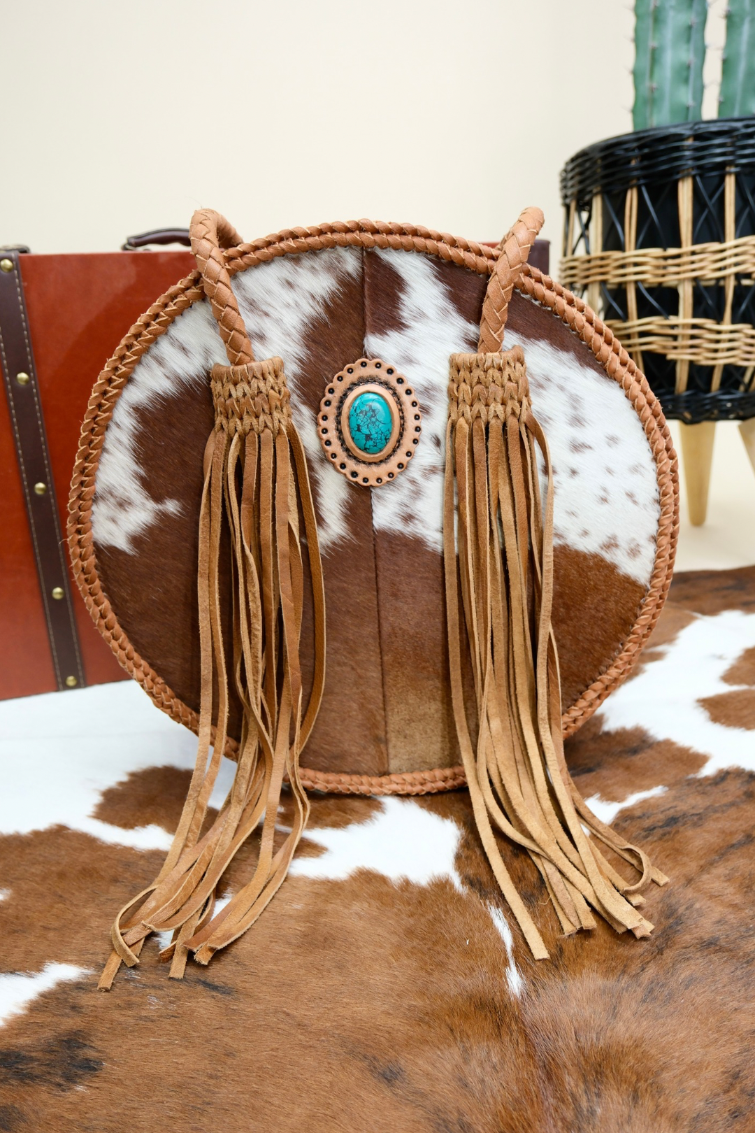 Wild River Round Cowhide Bag
