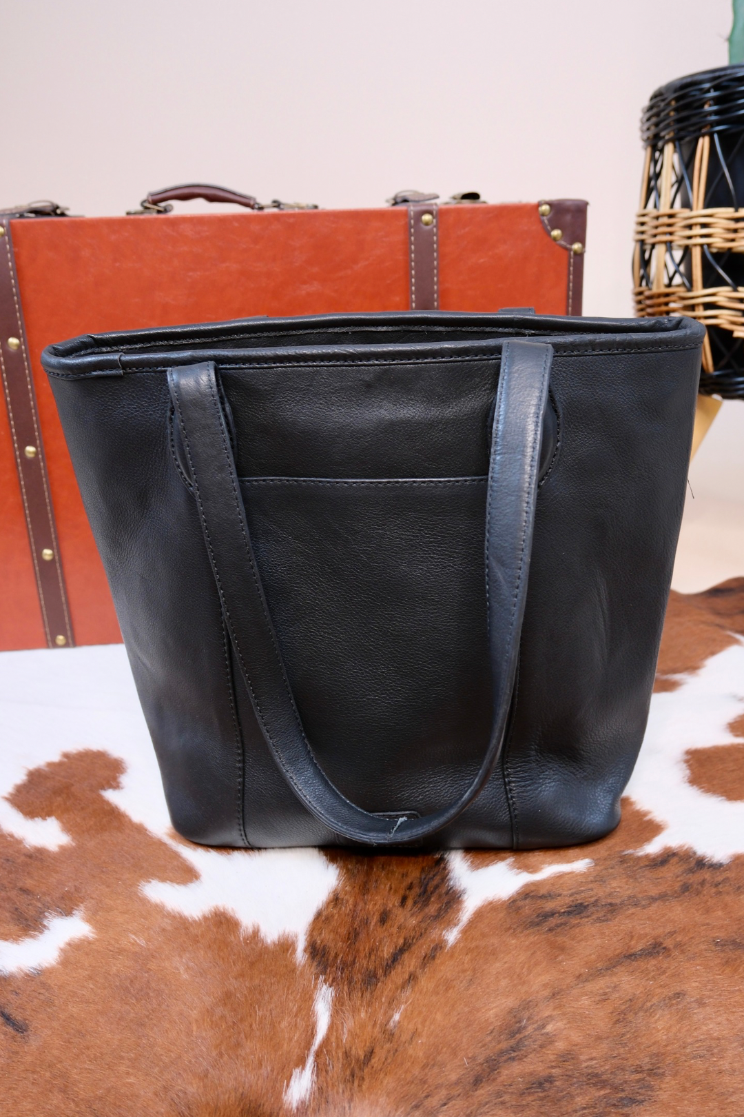 Midnight Mesa Quilted Leather Tote