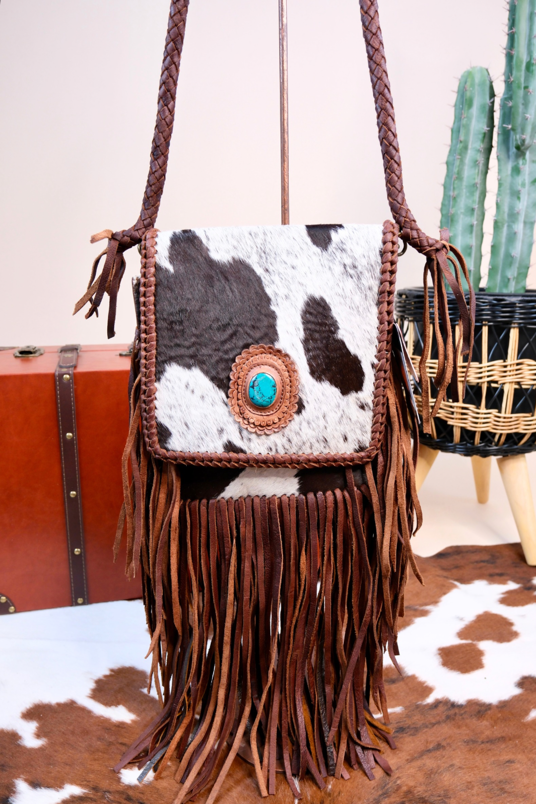 Turquoise Canyon Cowhide Crossbody