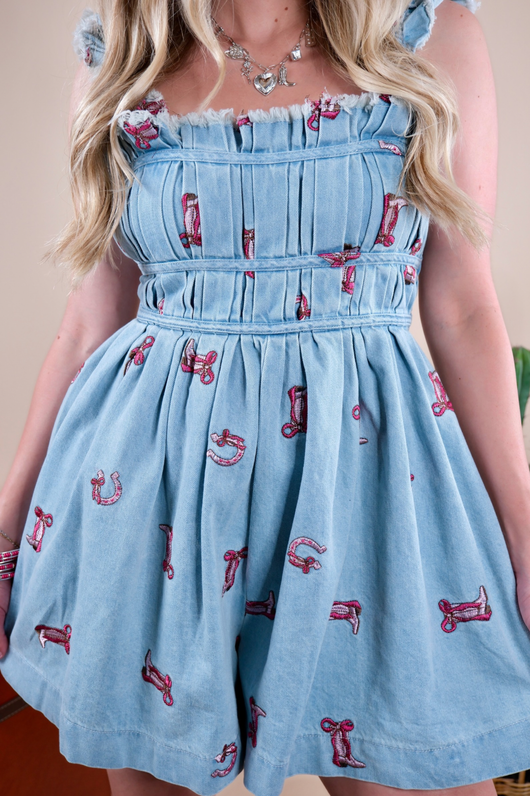 Boot Scootin’ Denim Romper