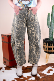 Wild Trail Cheetah Barrel Jeans