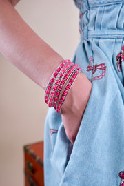 Chic Beaded Bracelet with Diamond Accents