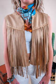 Fringe Frontier Vest - Camel