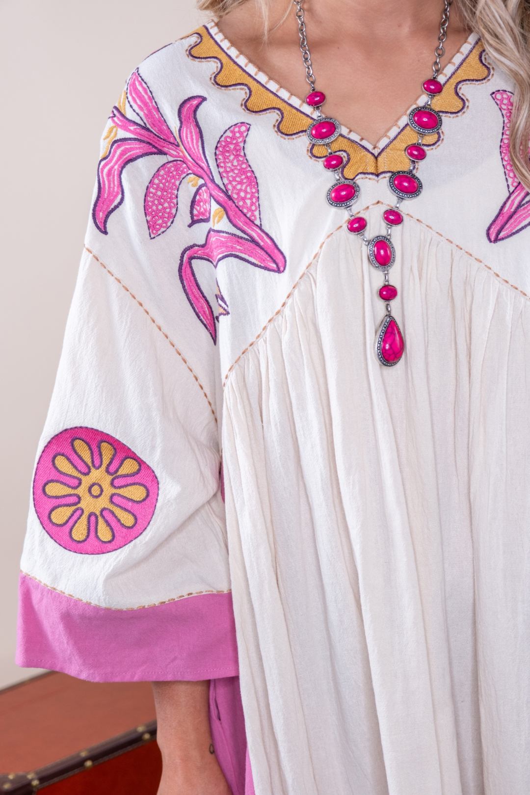 Spring Western Mini Dress - Ivory