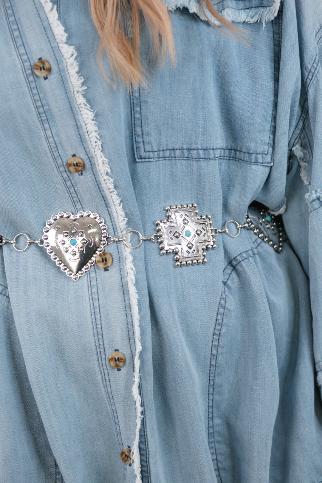 Desert Heart Chain Belt - Silver