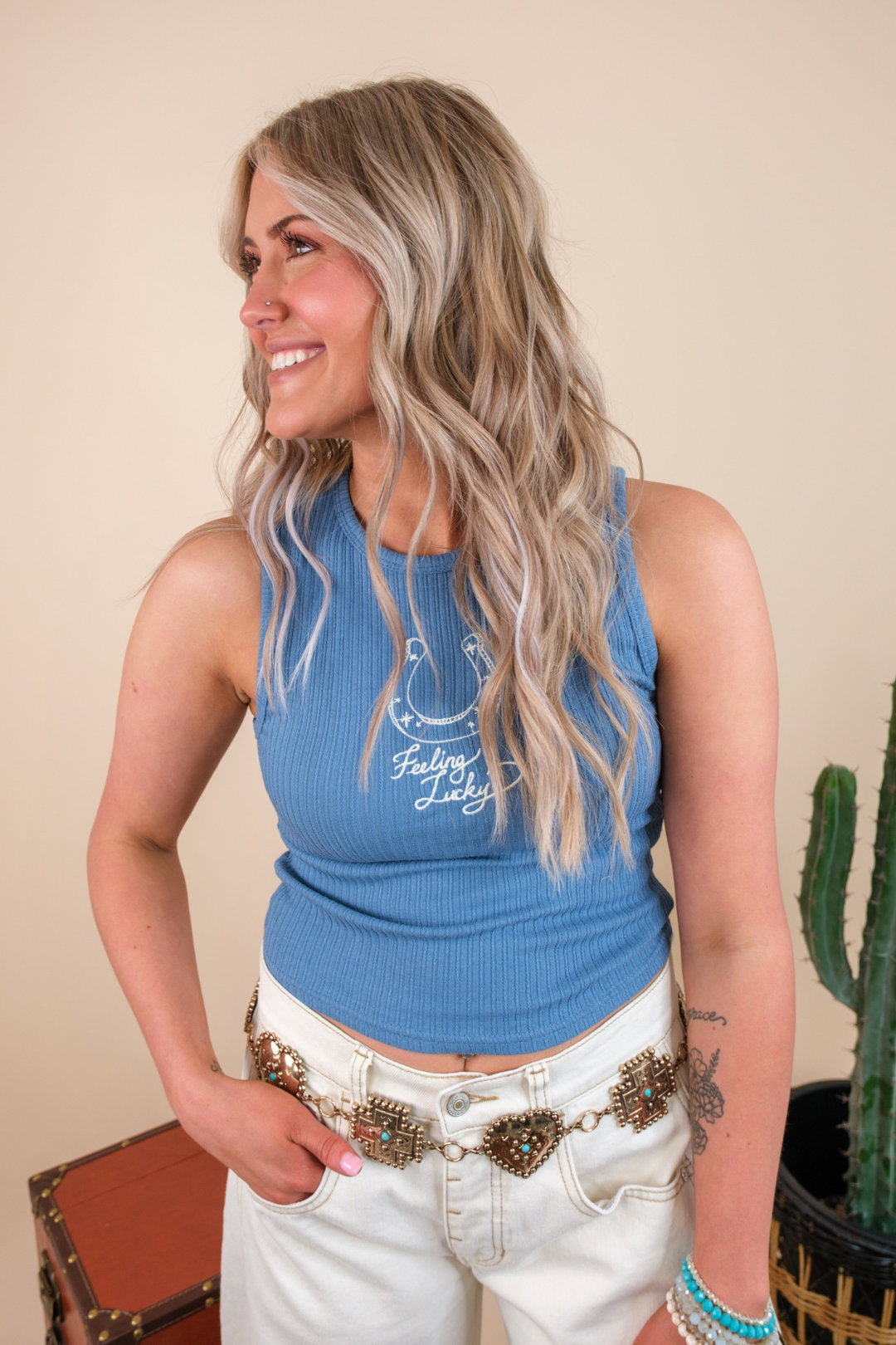 Feeling Lucky Ribbed Tank