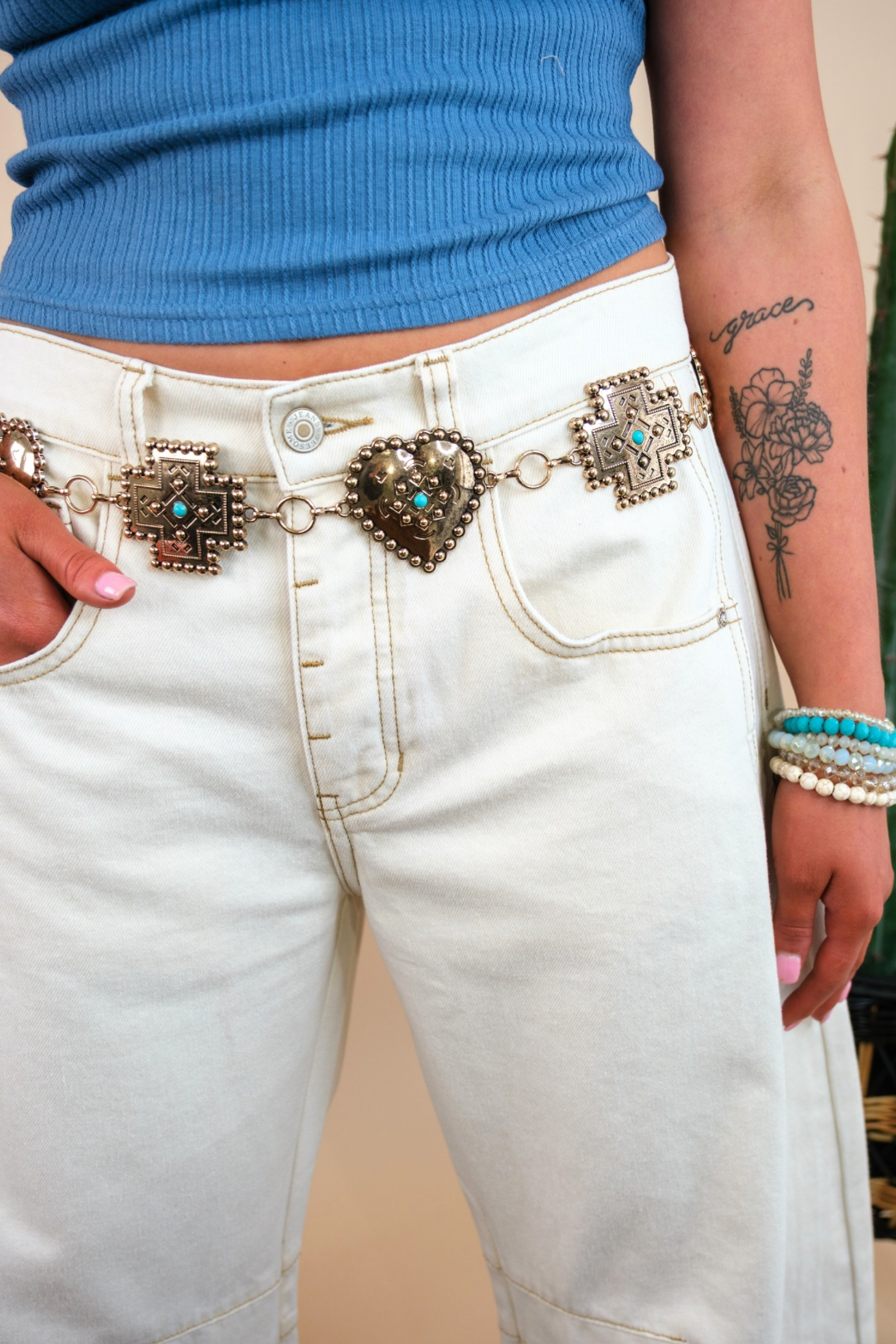 Desert Heart Chain Belt - Gold