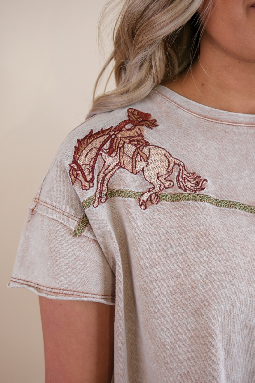 Saddle Up Cowgirl Tee - Tan