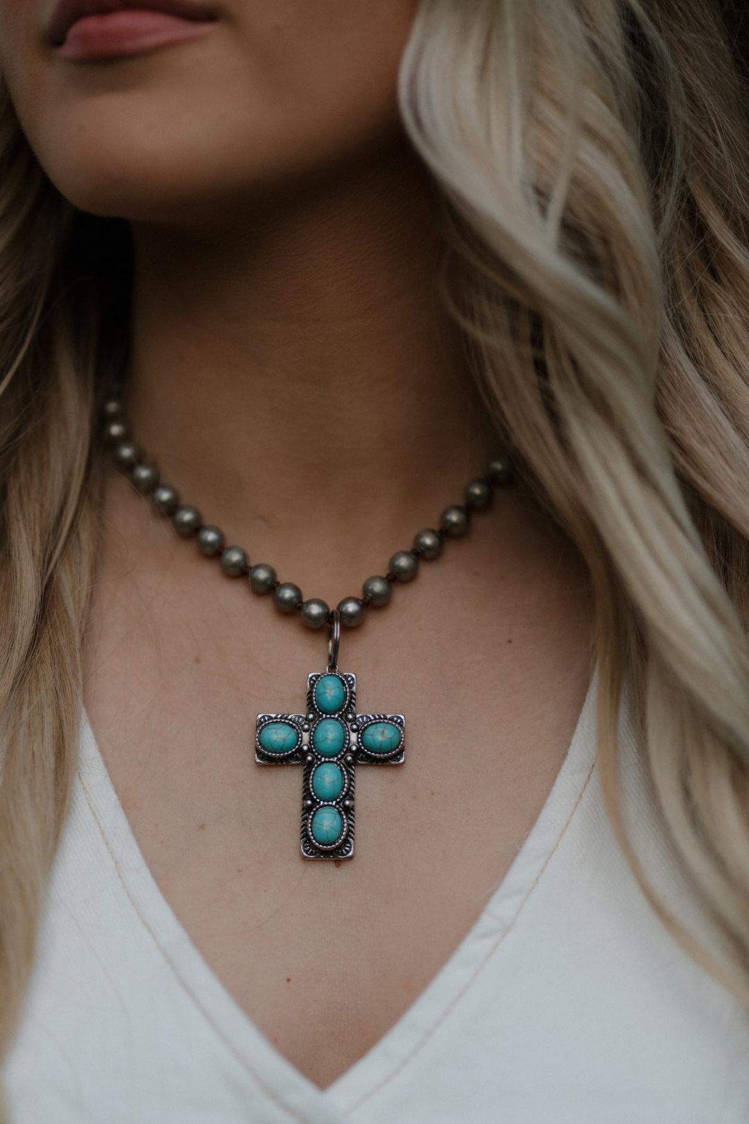 Turquoise Faith Cross Necklace