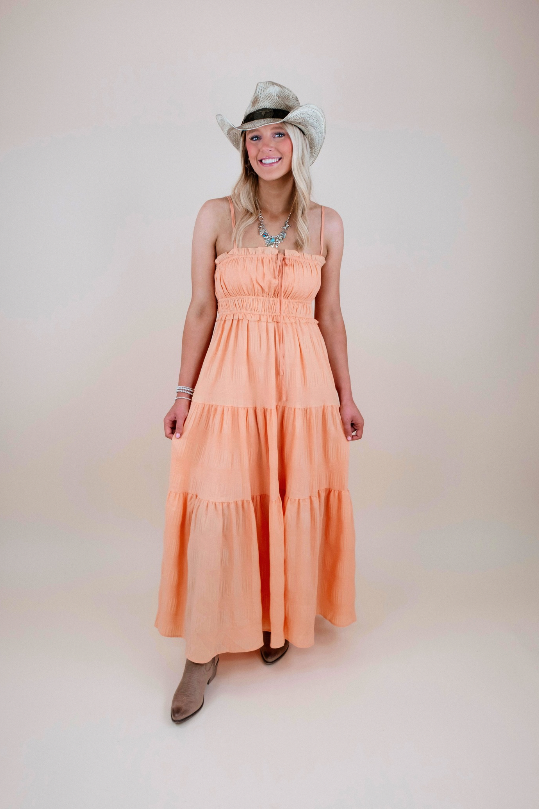 Sunset Sway Maxi Dress – Peach