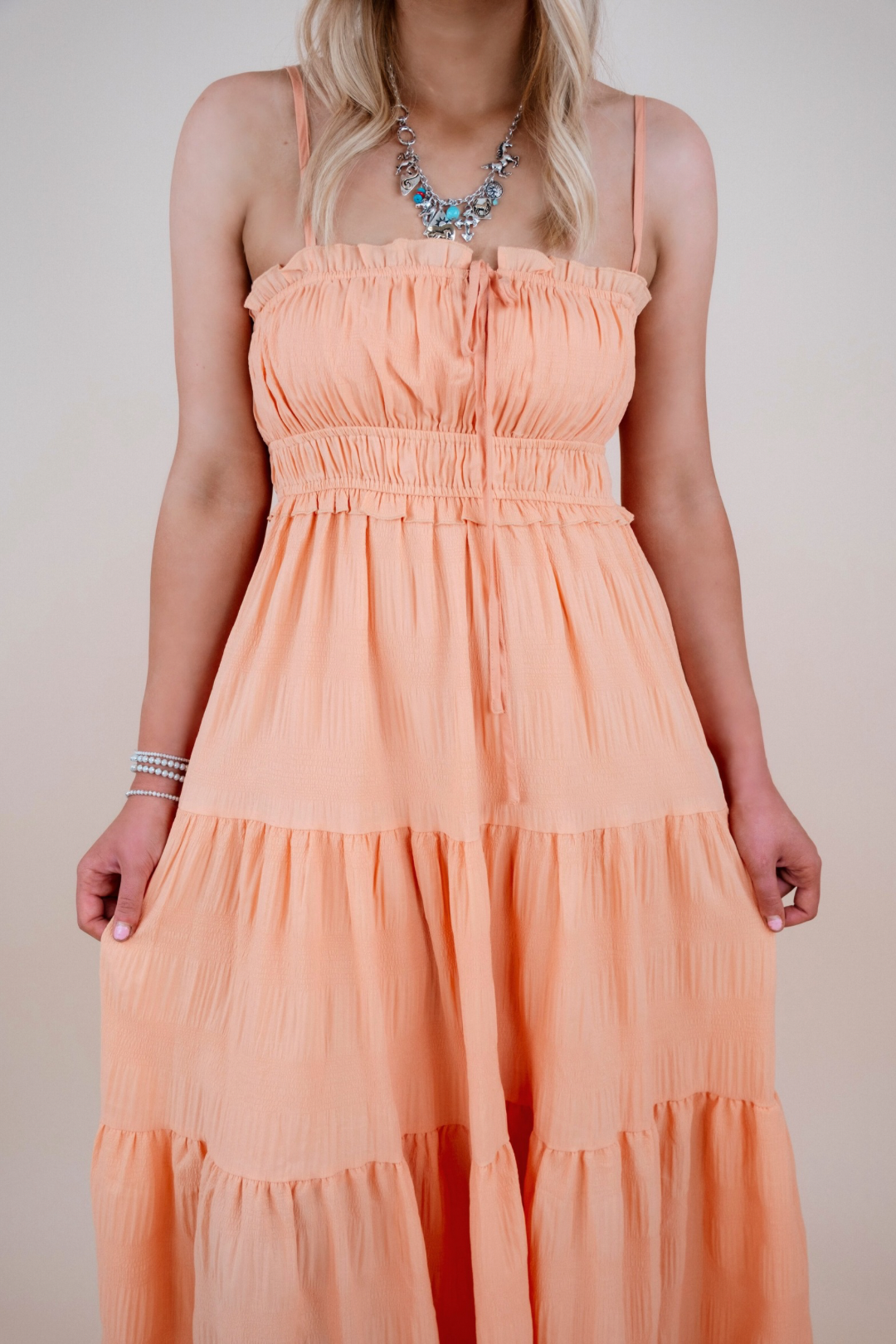 Sunset Sway Maxi Dress – Peach