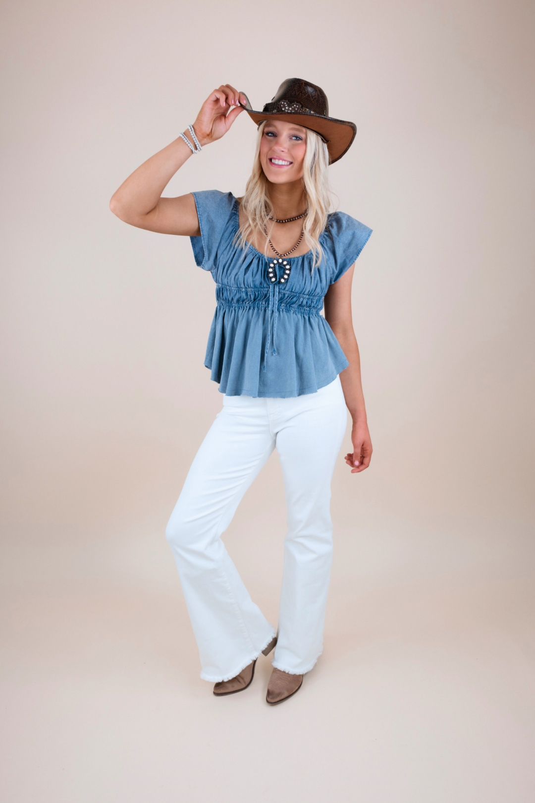 Bluebonnet Breeze Peplum Top