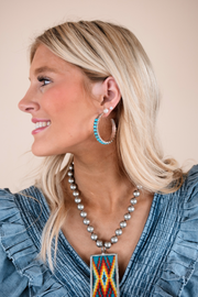 Turquoise Horizon Conch Earrings