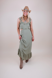 Sagewood Ruffle Maxi Dress