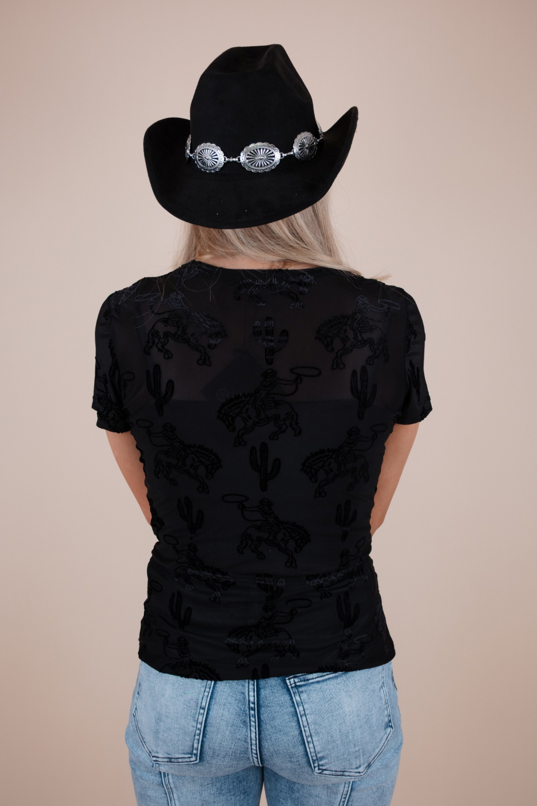 Bucking Bronco Mesh Top