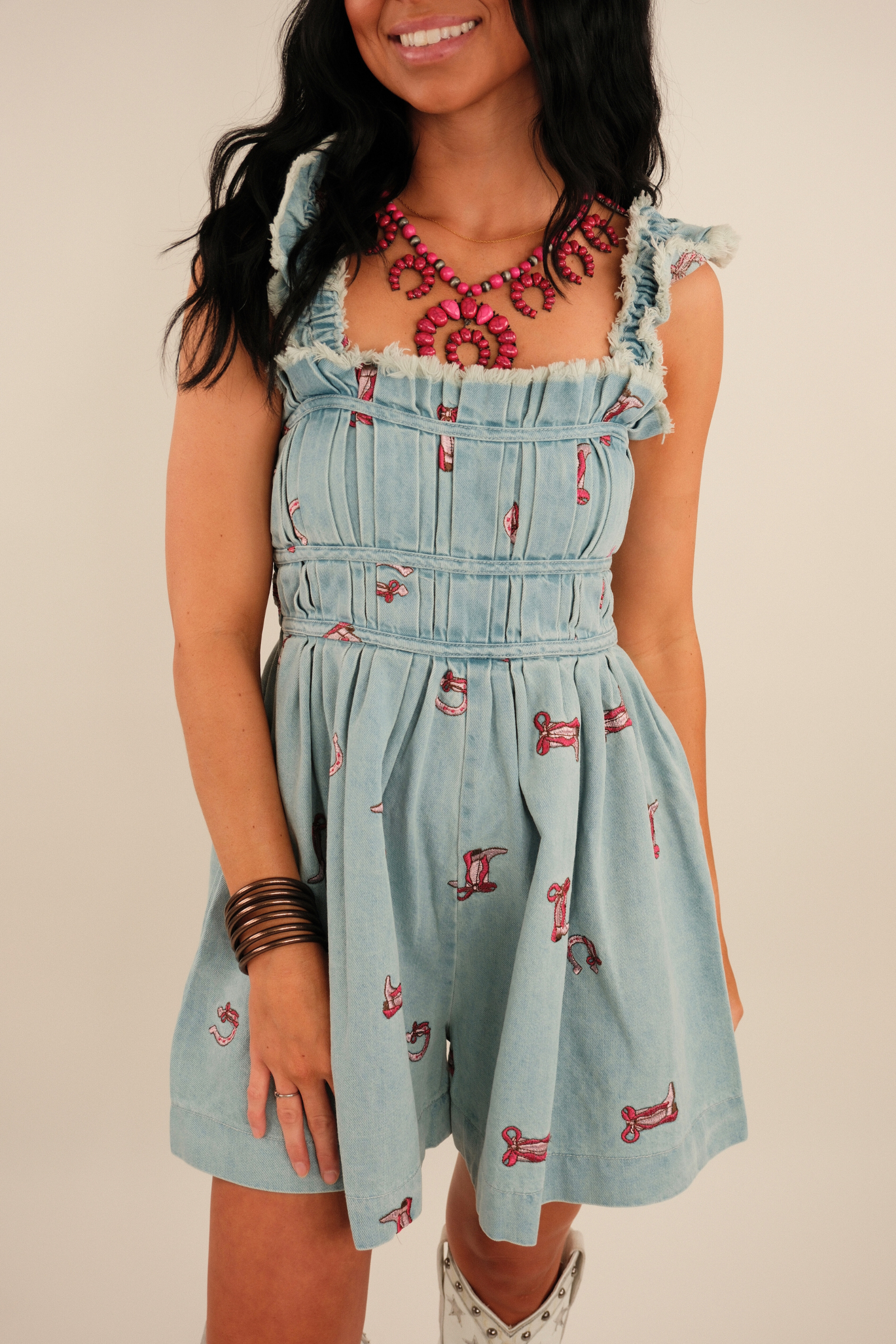 Boot Scootin’ Denim Romper