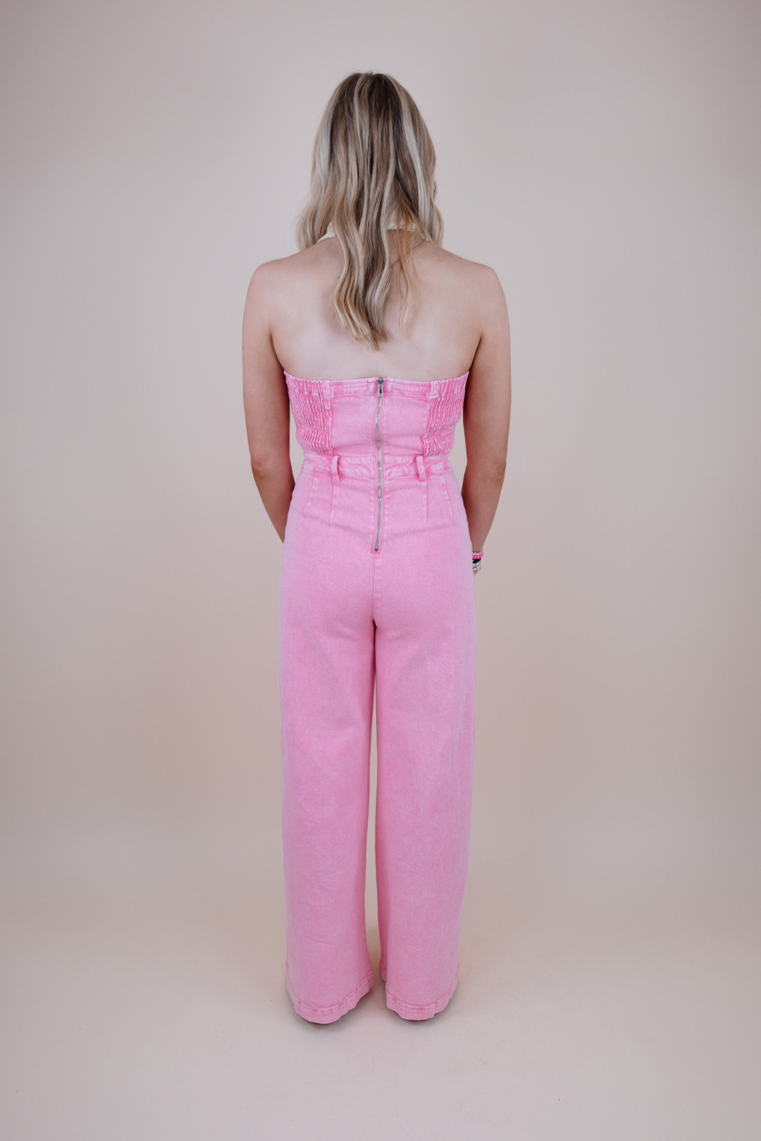 Pink Trails Denim Jumpsuit