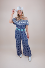 Cowgirl Navy Jumpsuit
