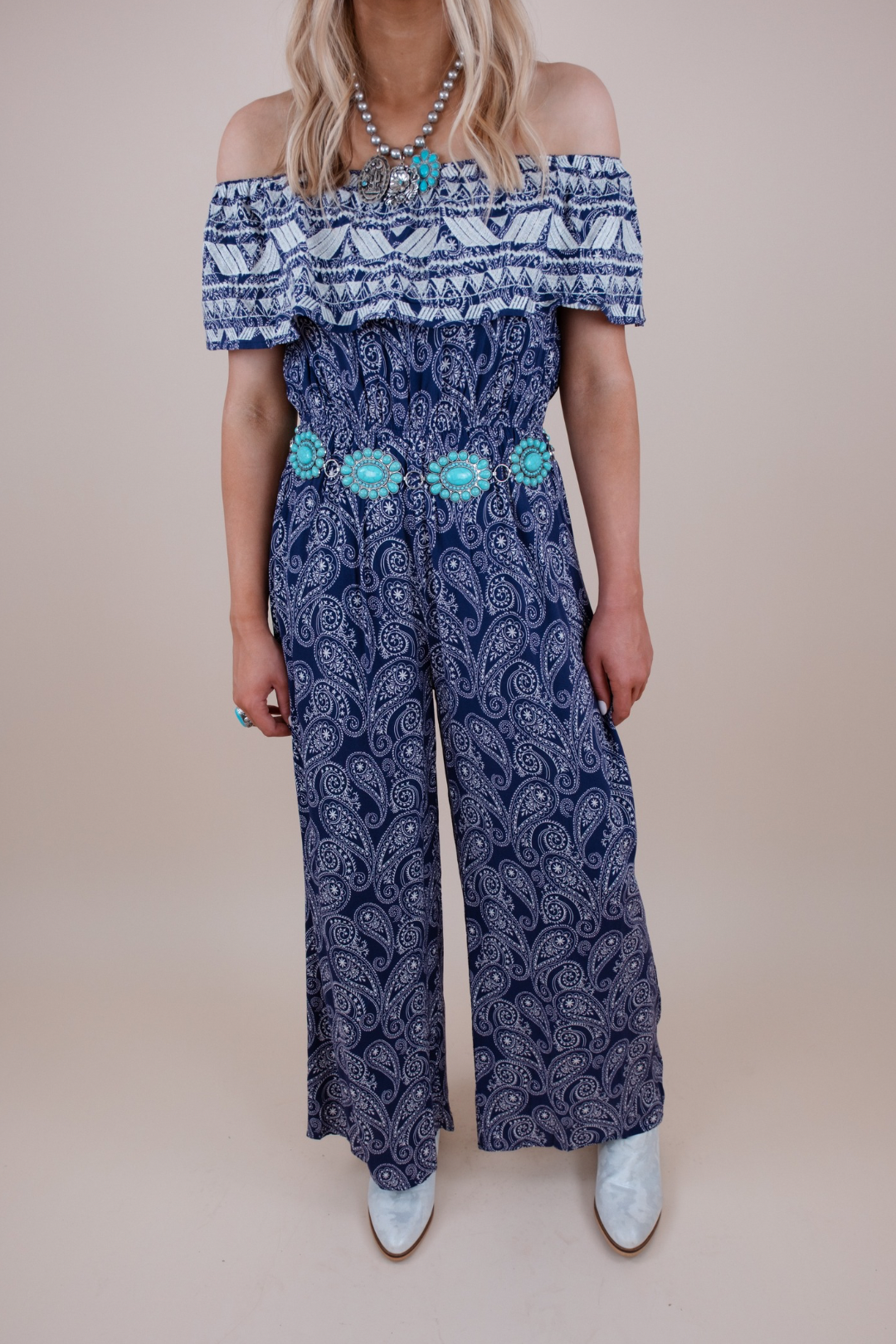Cowgirl Navy Jumpsuit