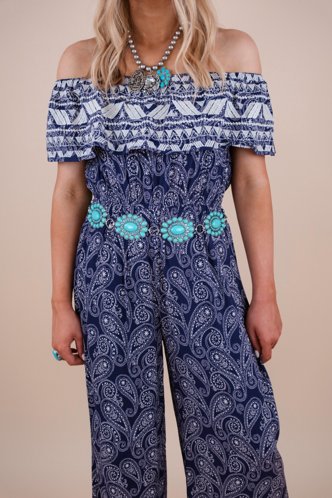 Cowgirl Navy Jumpsuit