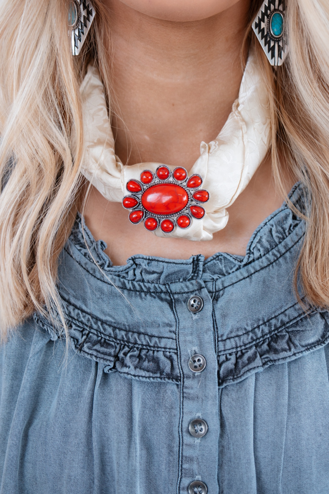 Crimson Canyon Scarf Brooch