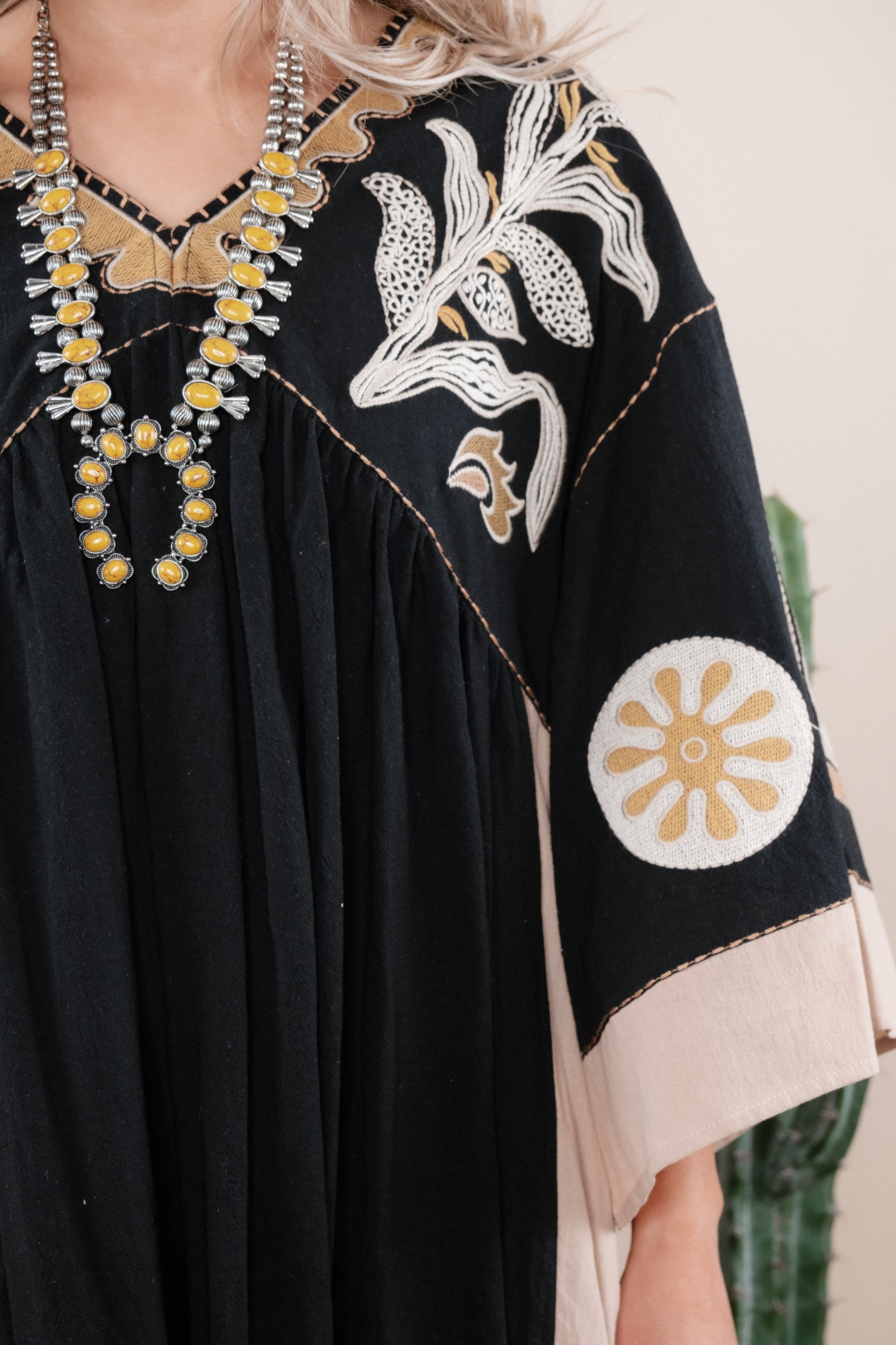 Spring Western Mini Dress - Black