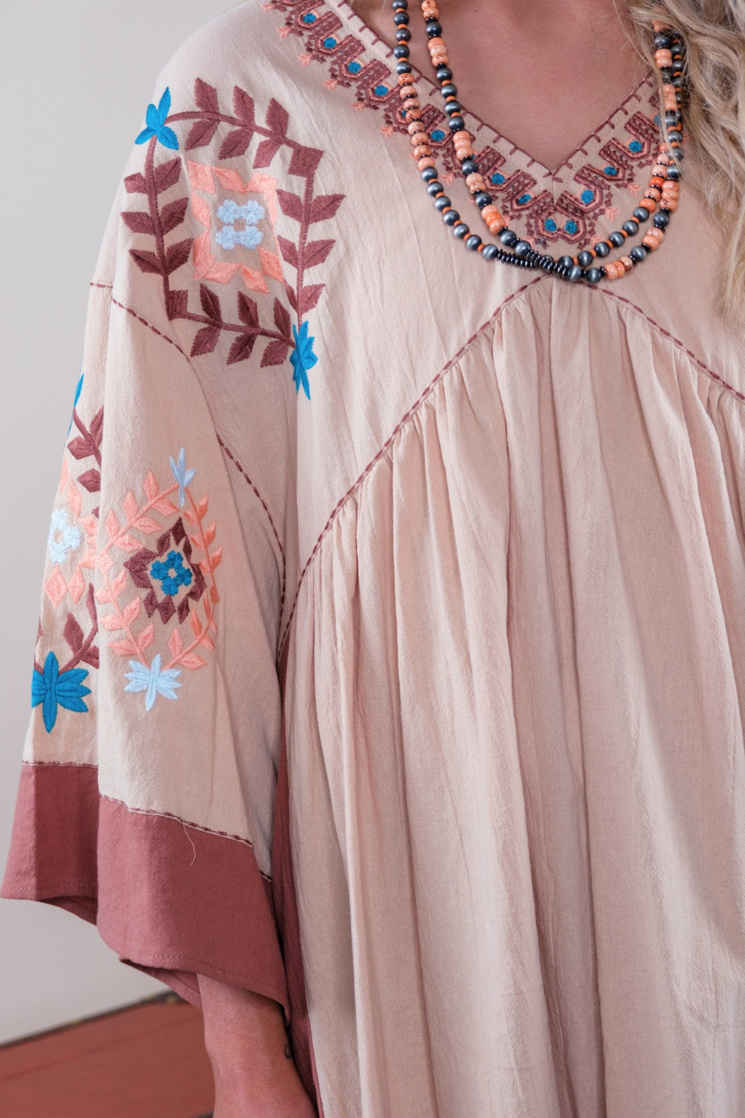Spring Western Mini Dress - Natural