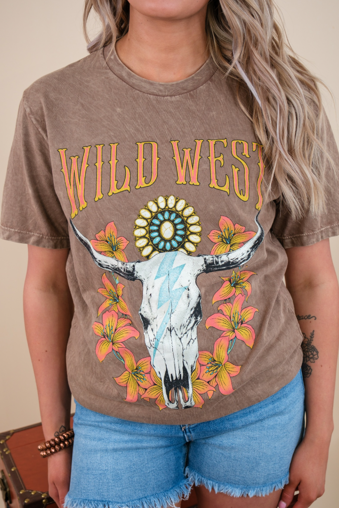 Wild West Bull Skull Graphic T