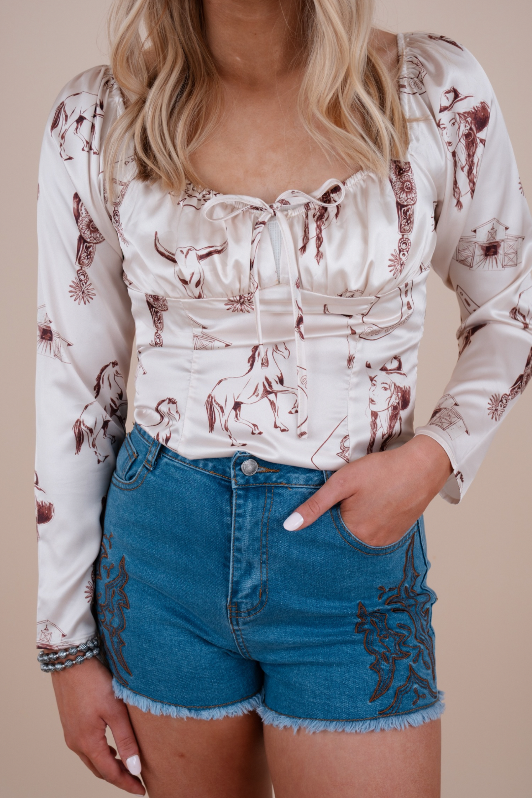 Cowboy Charm Silk Top