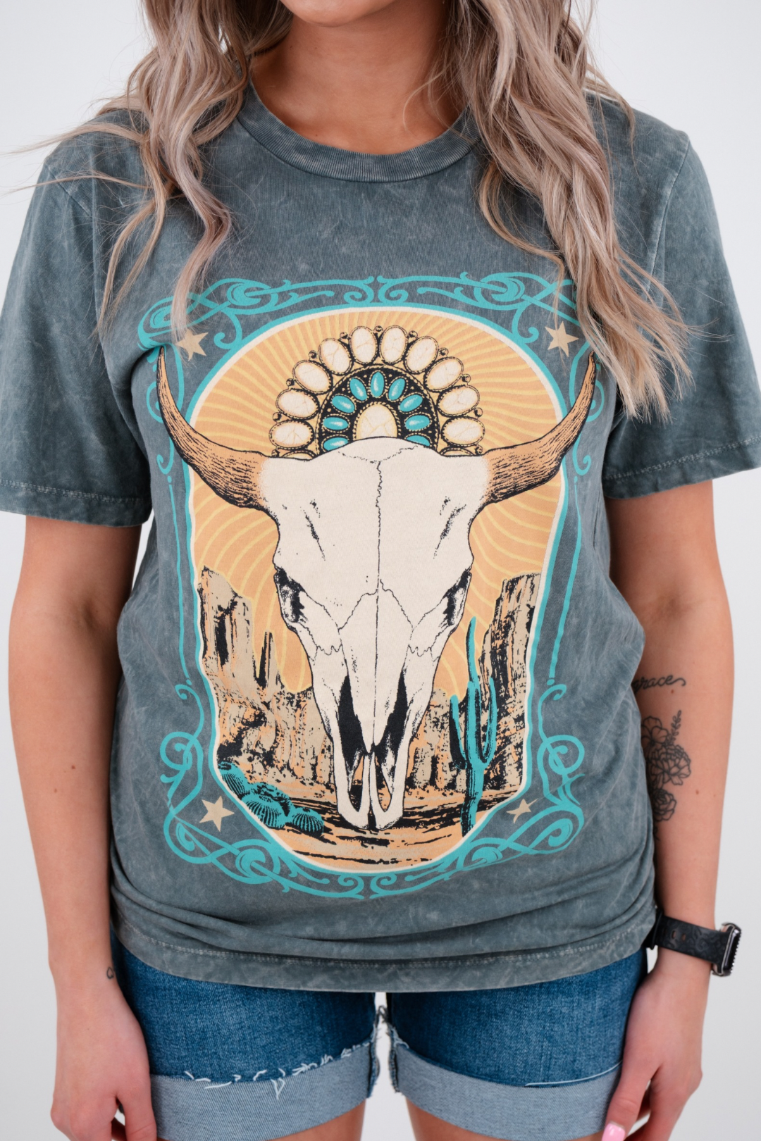 Western Bull Skull Graphic T