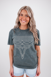 Boot Stitch Graphic T - Gray