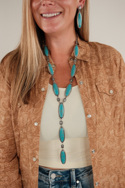 Turquoise Y Necklace & Earring Set