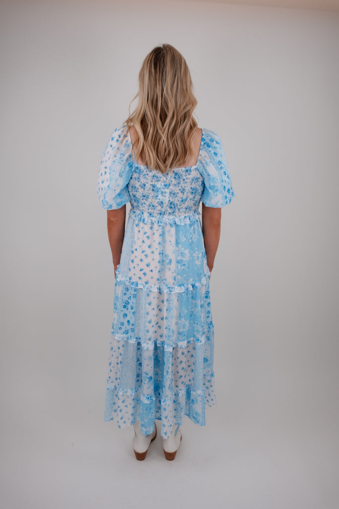 Bluebonnet Patchwork Maxi Dress
