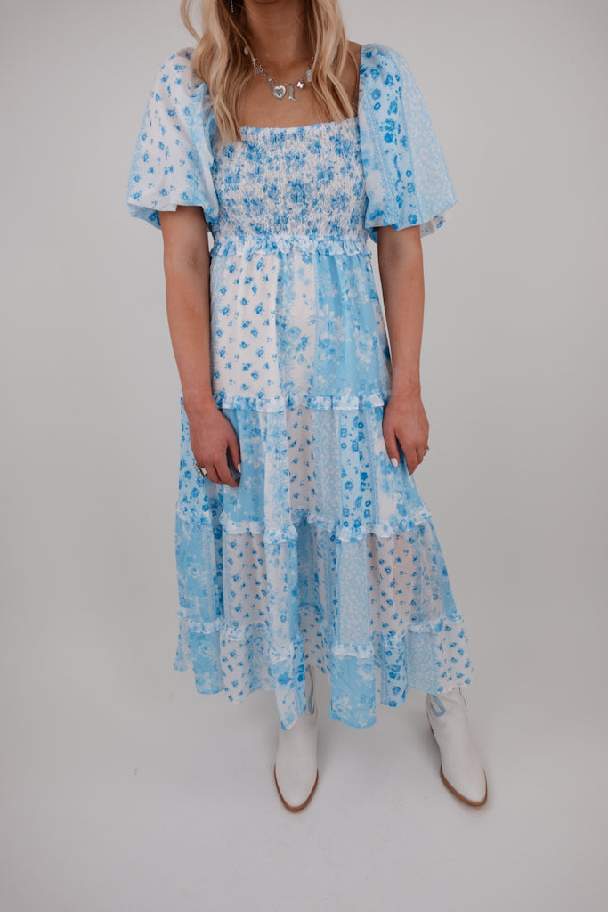 Bluebonnet Patchwork Maxi Dress