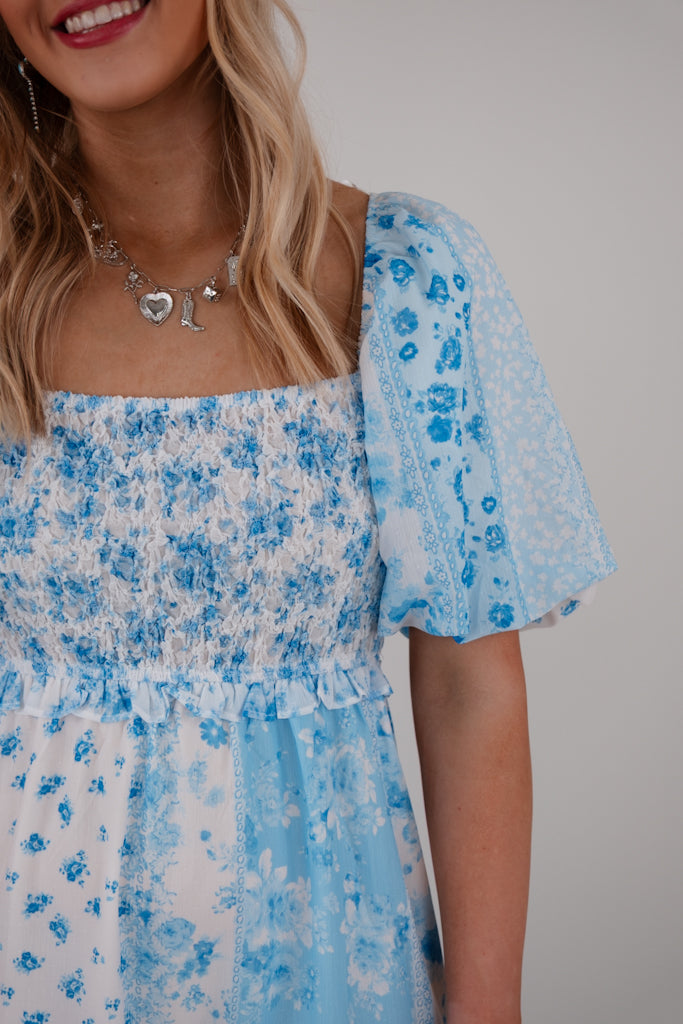 Bluebonnet Patchwork Maxi Dress