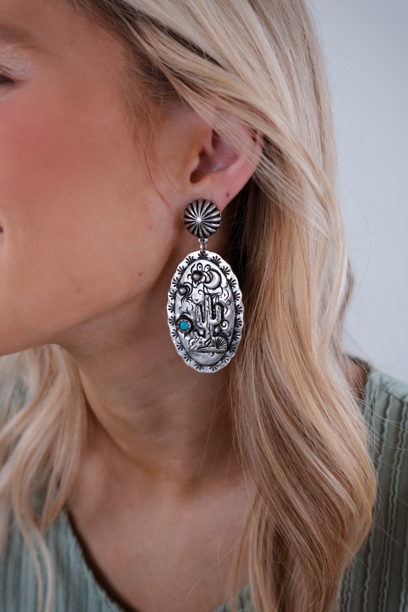 Cactus & Stone Turquoise Earrings