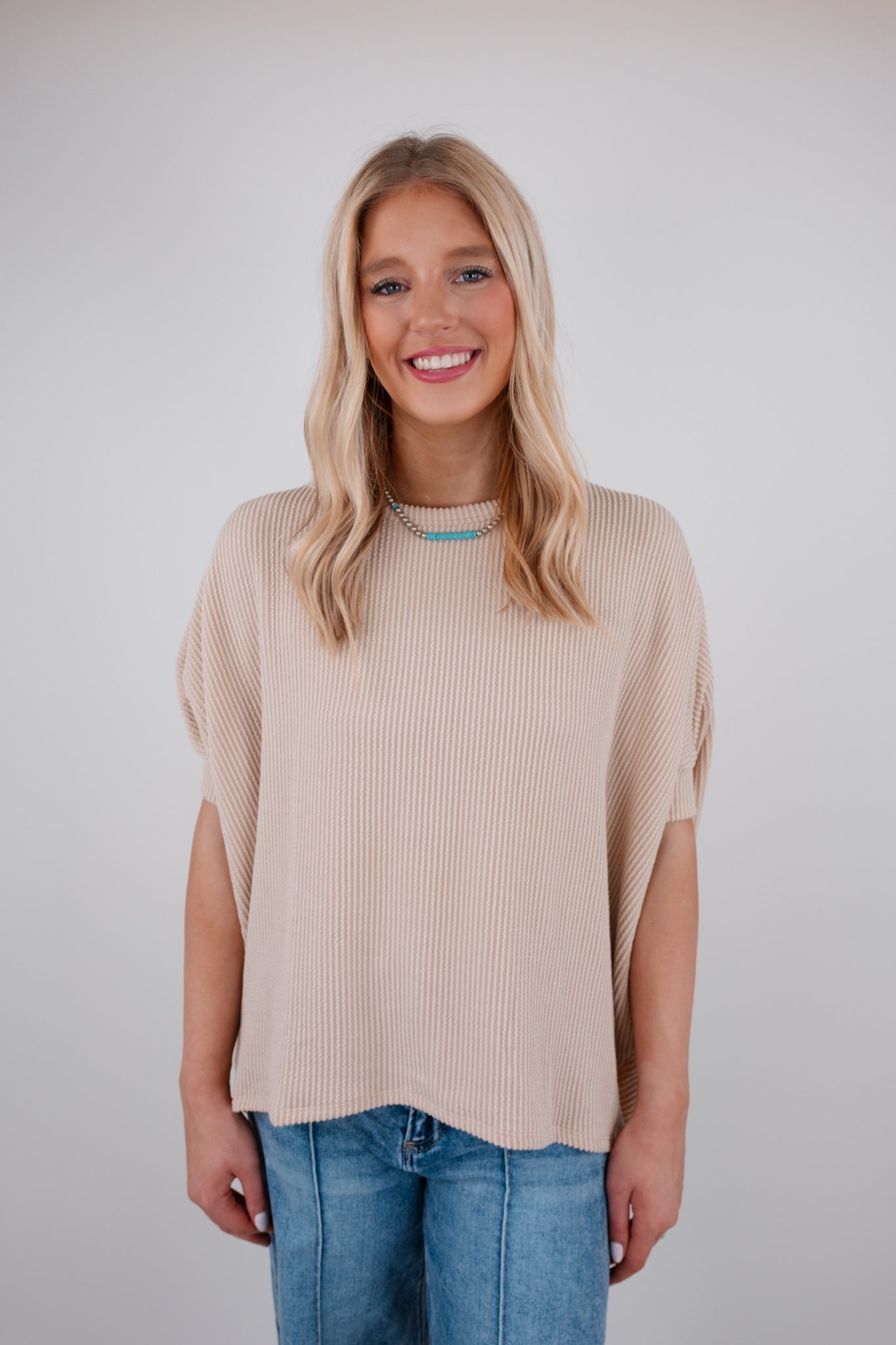 Tumbleweed Ribbed Dolman Top - Taupe
