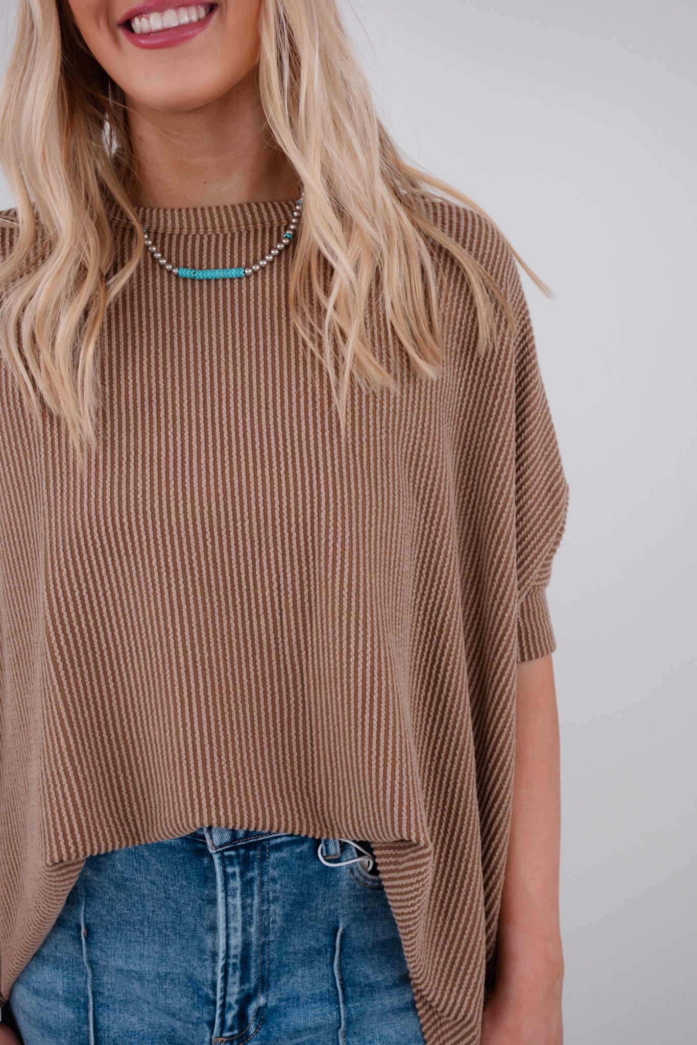 Tumbleweed Ribbed Dolman Top - Mocha