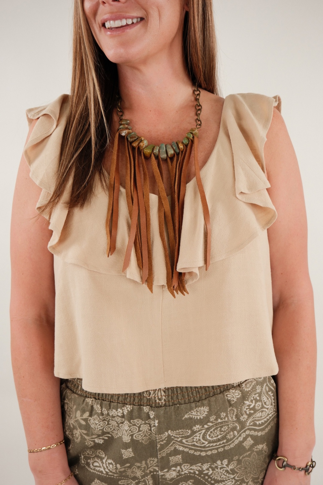 Whispering Willow Linen Blouse