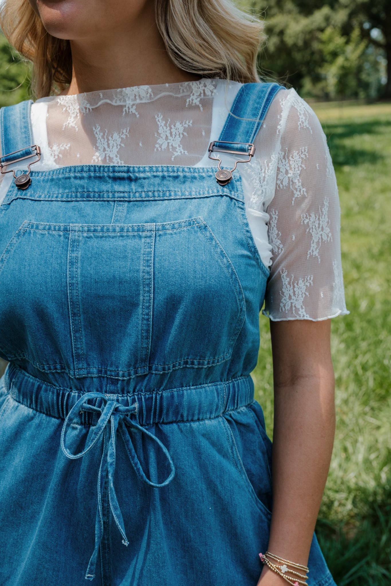 Red, White, & Bows Ruffled Overalls