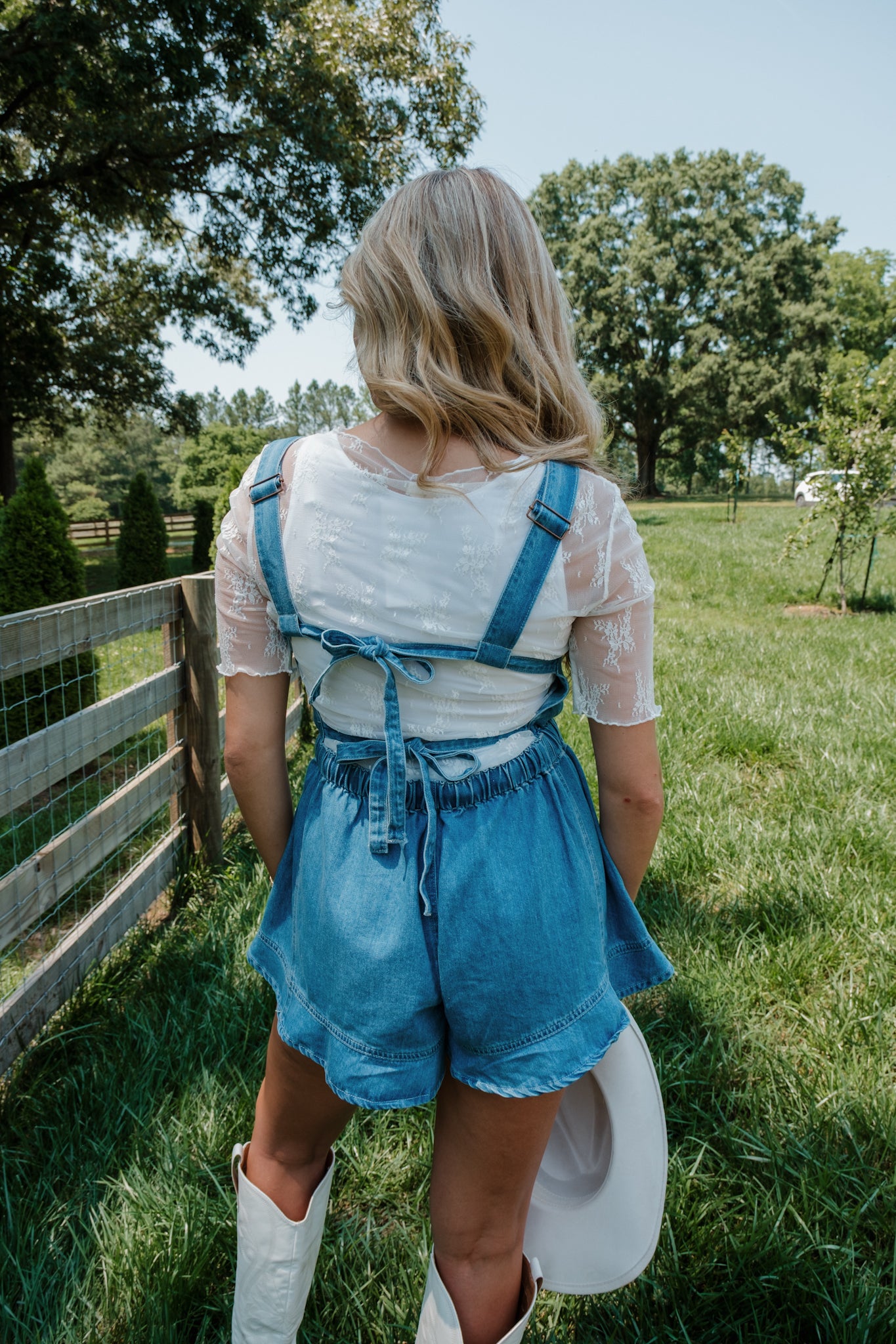 Red, White, & Bows Ruffled Overalls