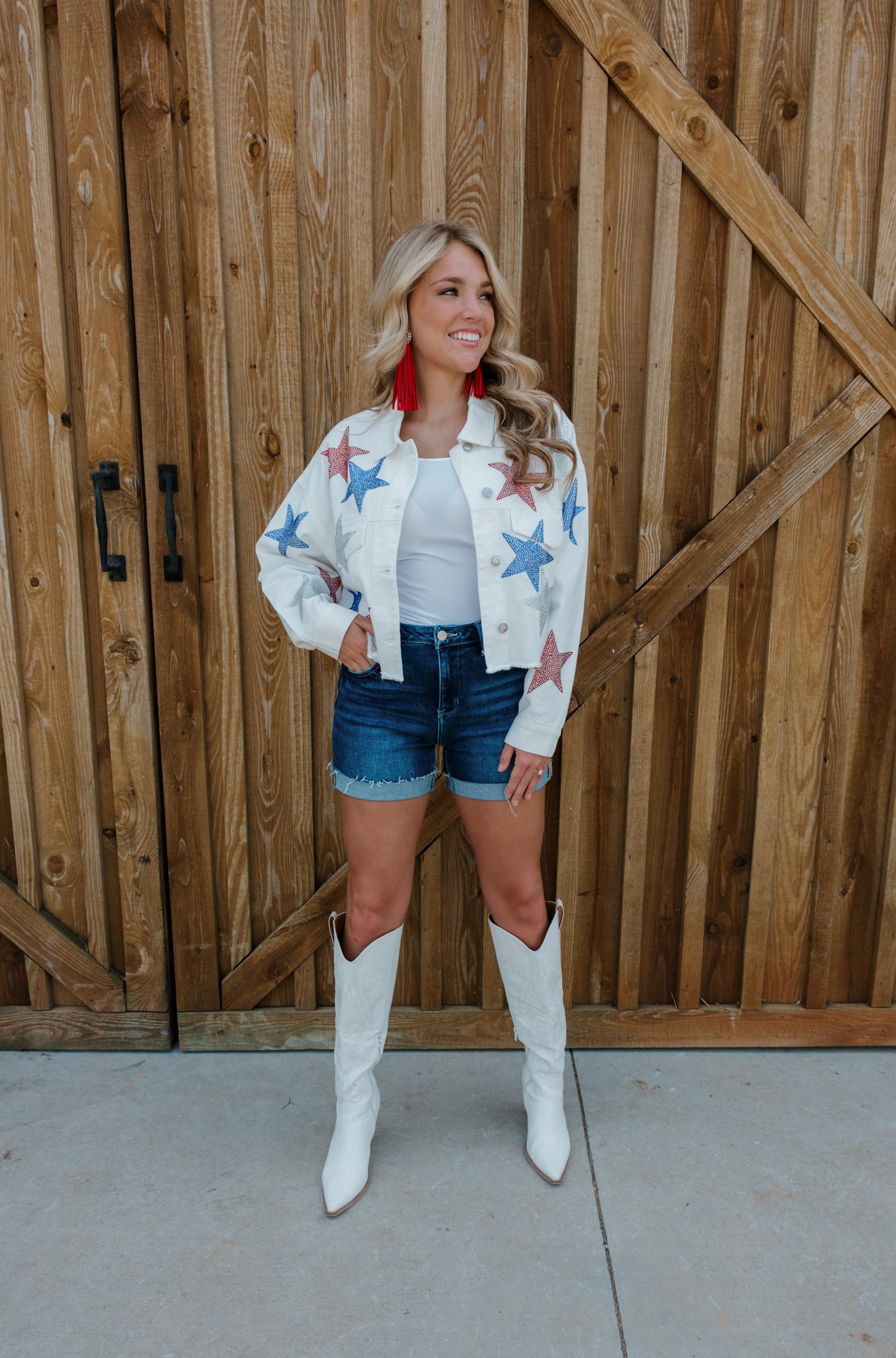 Firecracker Starburst Cropped Jacket