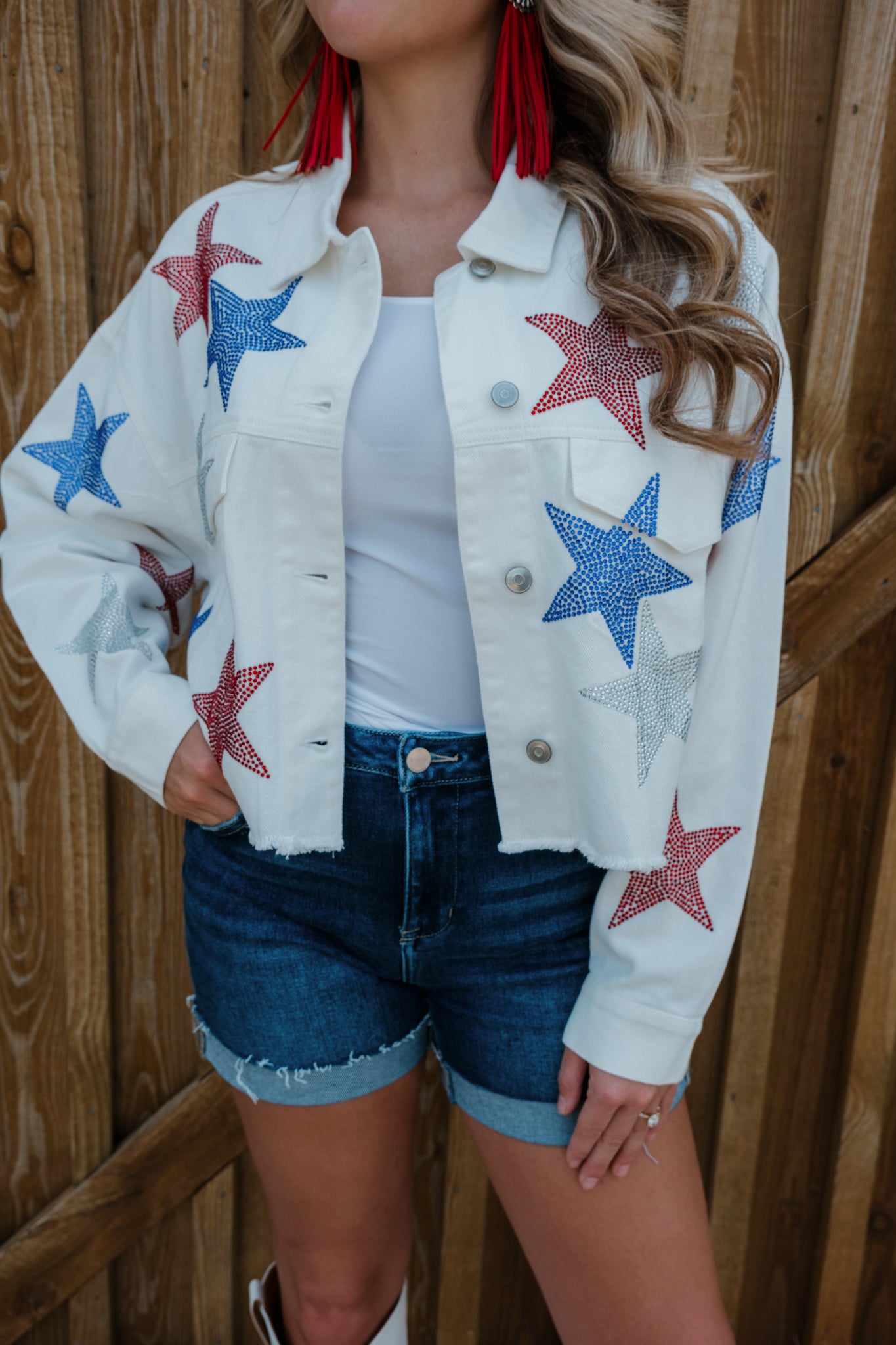 Firecracker Starburst Cropped Jacket