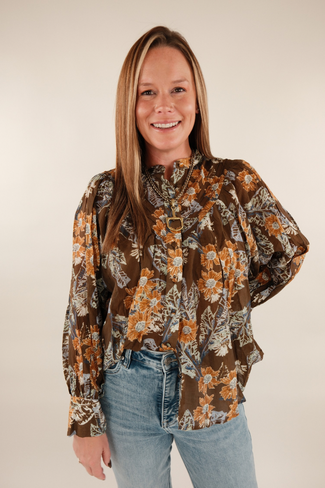 Mocha Bloom Blouse